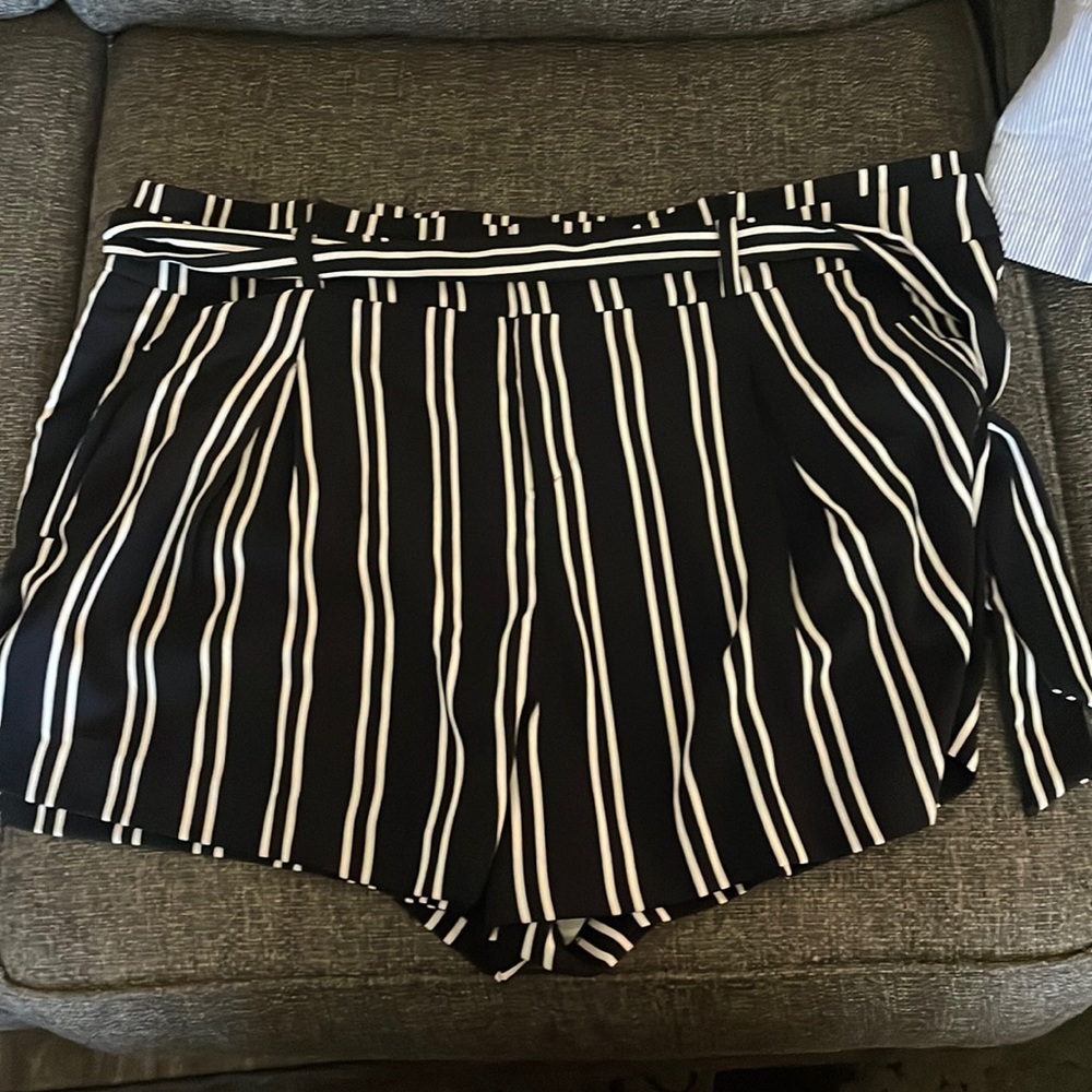 Black and white stripped shorts